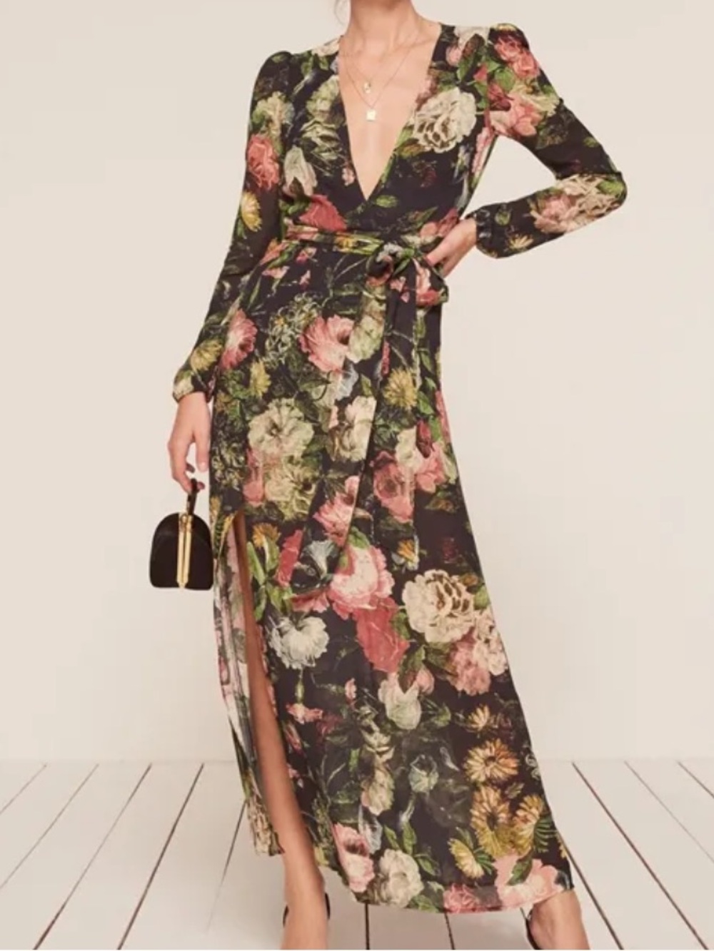 Reformation x House of Hackney Midnight Mayfair Maxi dress MISSING BELT